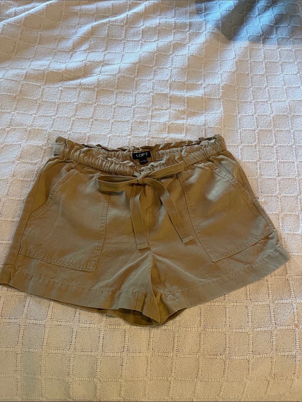 LOFT Tan High-Waist Drawstring Women’s Shorts